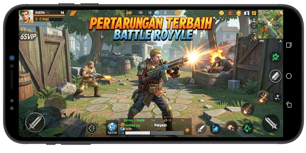 Gameplay seru dan mendebarkan di <strong>6SVIP</strong> selama pertarungan Battle Royale.