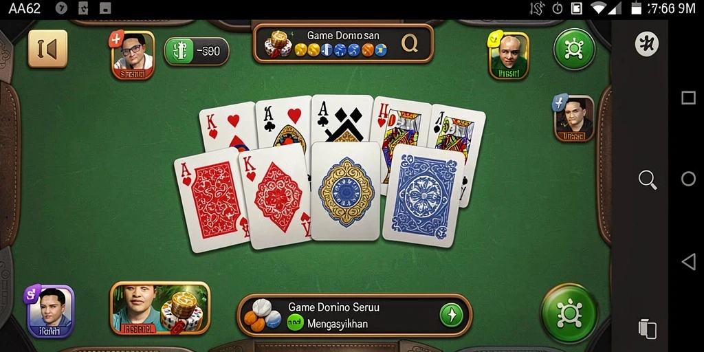 Tangkapan layar gameplay AA62 yang menampilkan aksi seru permainan Domino.