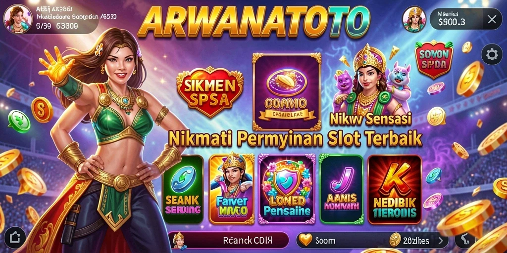 Tampilan gameplay ARWANATOTO yang memukau dan penuh warna.