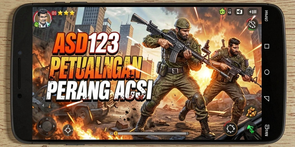 Tangkapan layar menunjukkan aksi mendebarkan dalam permainan ASD123.