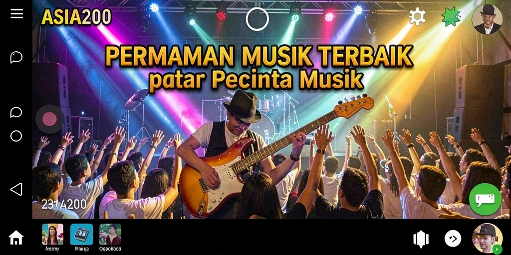 Screenshot dari gameplay ASIA200 yang menunjukkan keseruan bermain musik.