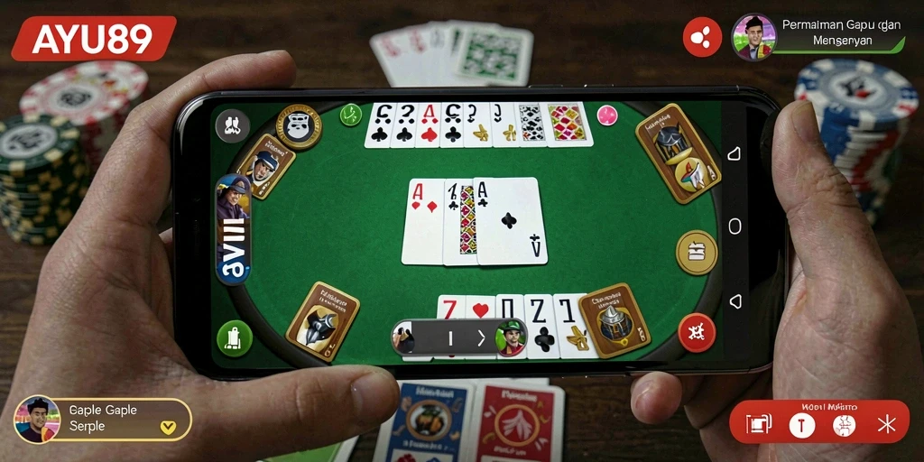 Tampilan permainan Gaple yang menarik dan interaktif di AYU89.