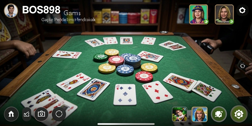 Tampilan gameplay seru dalam permainan Gaple BOS898.