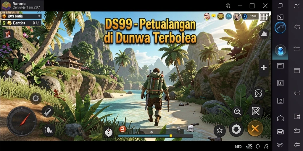 Gameplay DS99 menampilkan petualangan seru di dunia terbuka.