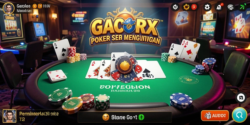 Screenshot utama GACORX menampilkan pengalaman bermain Poker yang mendebarkan.