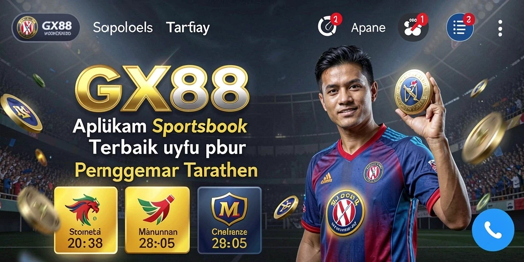Tampilan antarmuka GX88 saat pengguna memasang taruhan olahraga.