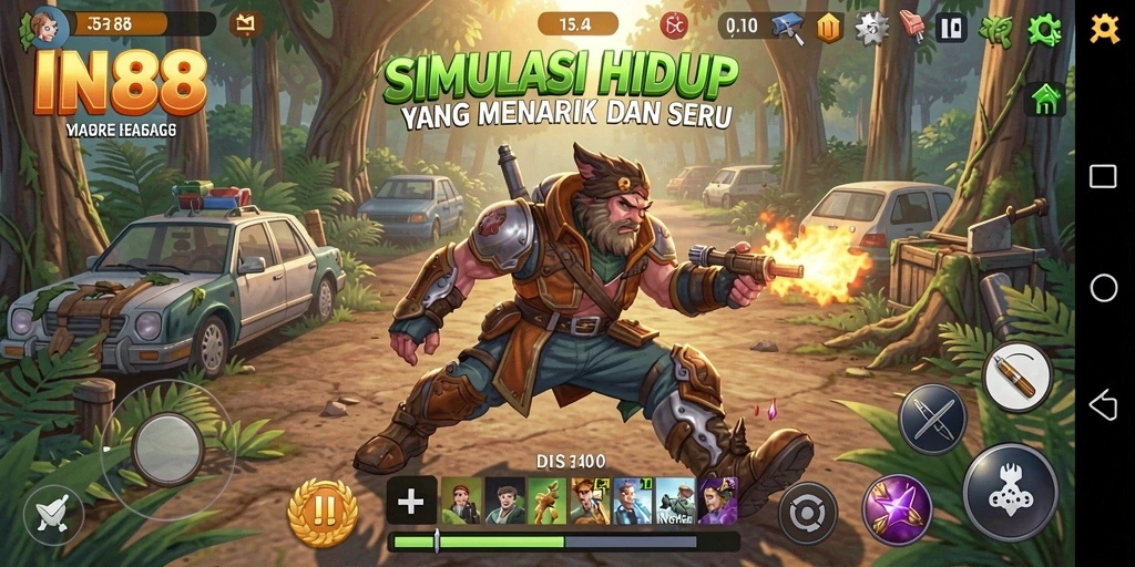 Tampilan gameplay IN88 dengan elemen simulasi kehidupan yang seru.