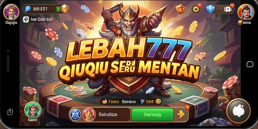 Screenshot menunjukkan aksi seru dalam permainan QiuQiu LEBAH777.