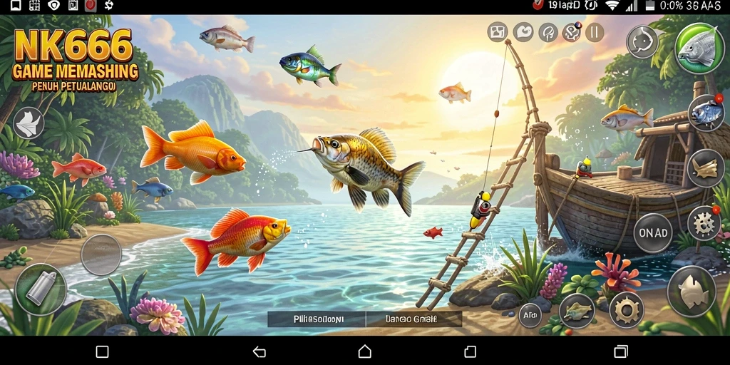 Tampilan gameplay NK666 yang menarik saat menangkap ikan.