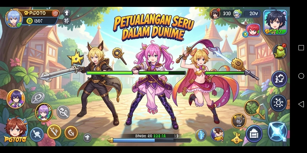 Tampilan gameplay PGTOTO yang seru dengan karakter animasi yang menawan.