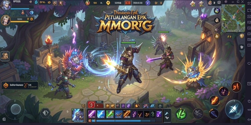Screenshot gameplay RP886 menampilkan aksi pertempuran seru antara karakter-karakter hebat.