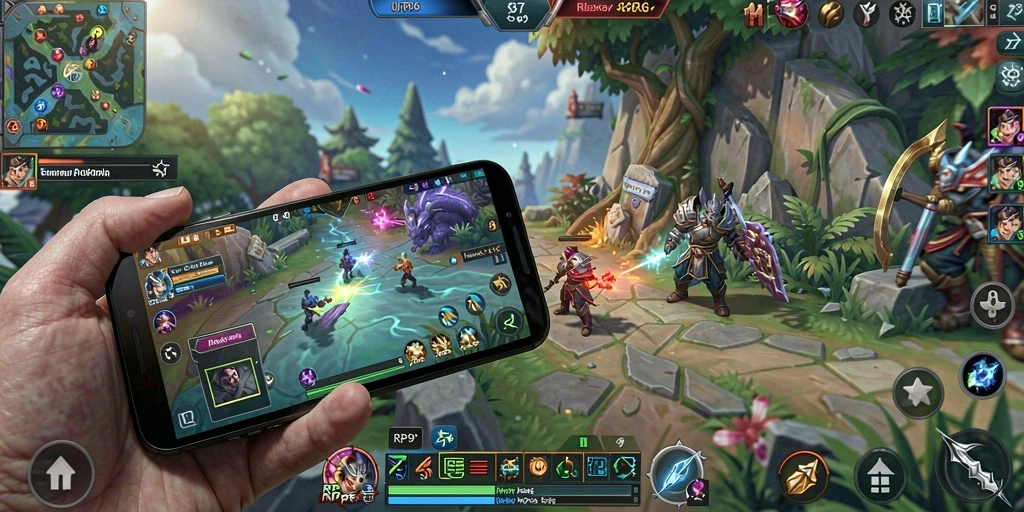 Screenshot menampilkan aksi pertempuran strategis dalam game SLG.
