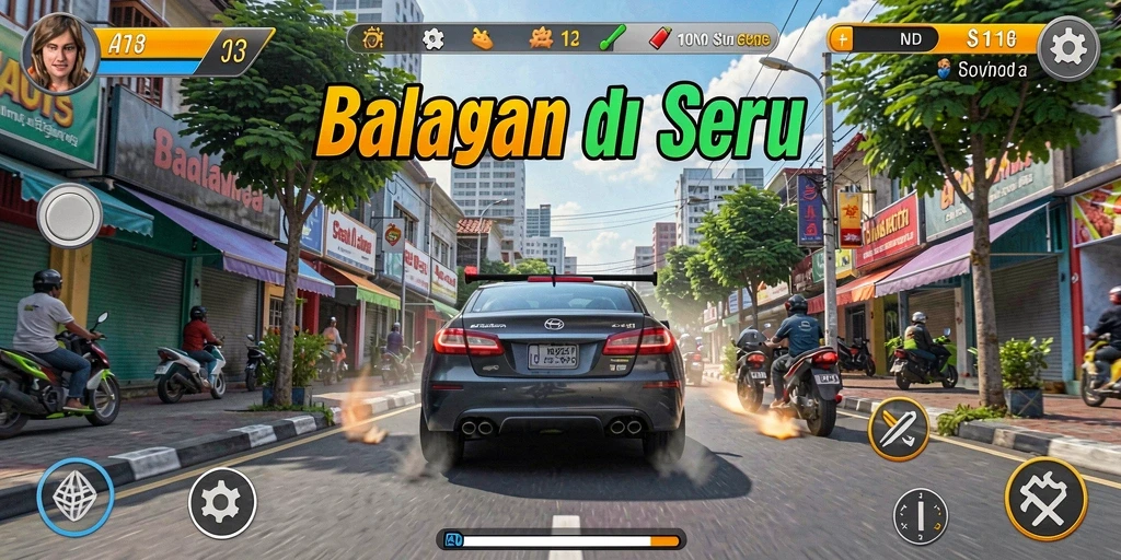 Tampilan mendebarkan dari gameplay S13 saat balapan.