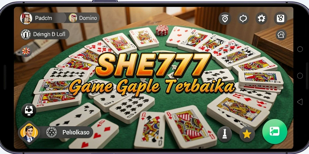 Tampilan gameplay seru dari SHE777 dalam bermain Gaple.