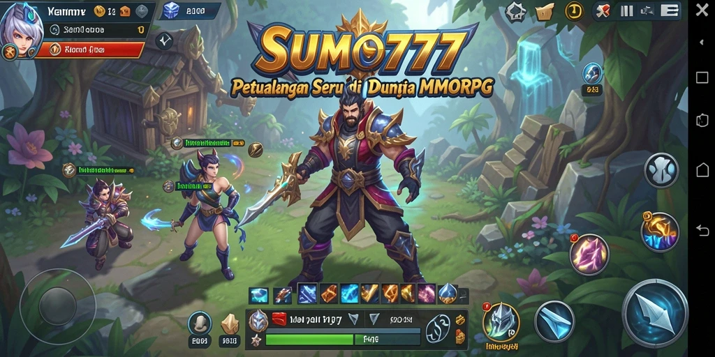 Tampilan dinamis gameplay SUMO777 dalam dunia MMORPG.