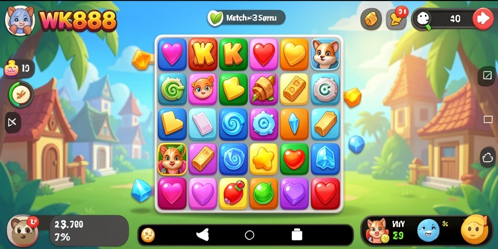 Tampilan gameplay WK888 dengan berbagai level menantang dan grafis menarik.